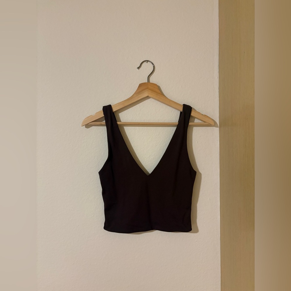 Babaton Aritzia Brown Sculpt Cropped Tank Top
